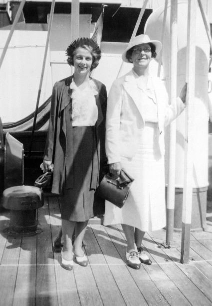 Letty and her mother, Lucretia, aboard the SS “Moreton Bay”, 1938. 
