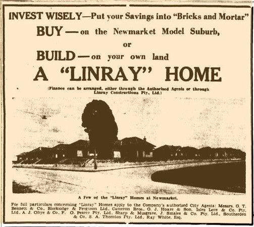 Newspaper advertisement for a "Linray" Home, "Courier Mail 17 January 1934