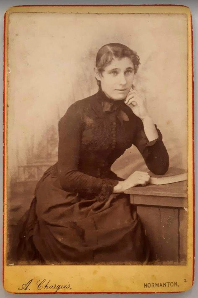 Sarah Boulton at Normanton, ca 1889. 6820 Ronald Monroe photographs. John Oxley Library, State Library of Queensland.