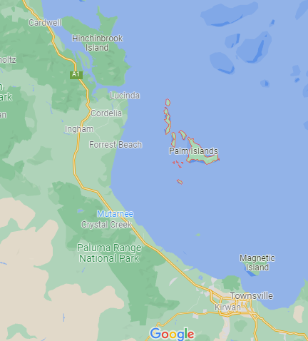 Map showing Palm Island