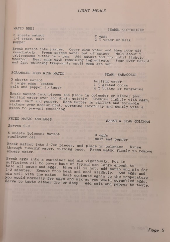 An extract from Favourite Pesach Recipes