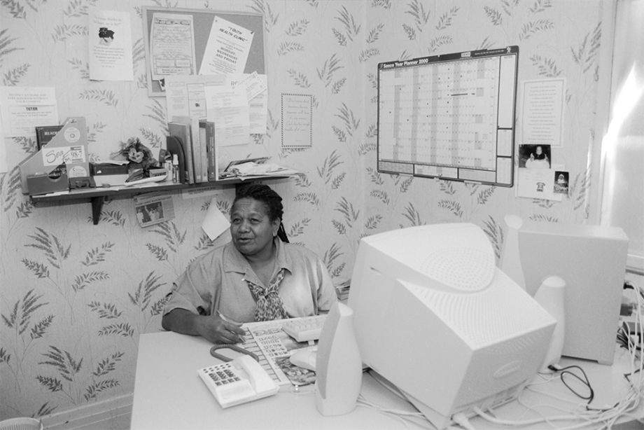 Maud Corowa working in her office in Mackay Queensland 2000 