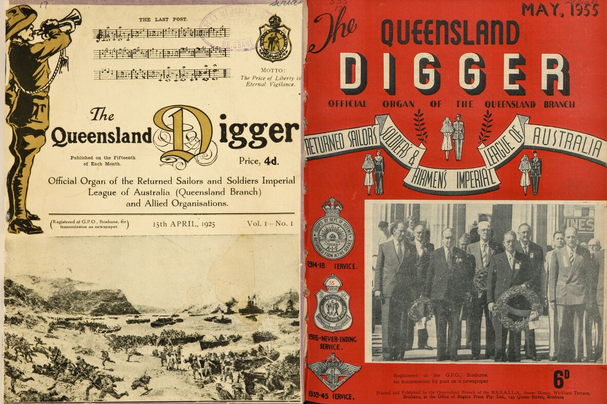Two front covers of Queensland Digger magazine