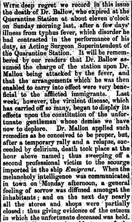 Image of newspaper article from the Moreton Bay Courier, 5 October 1850, p 2