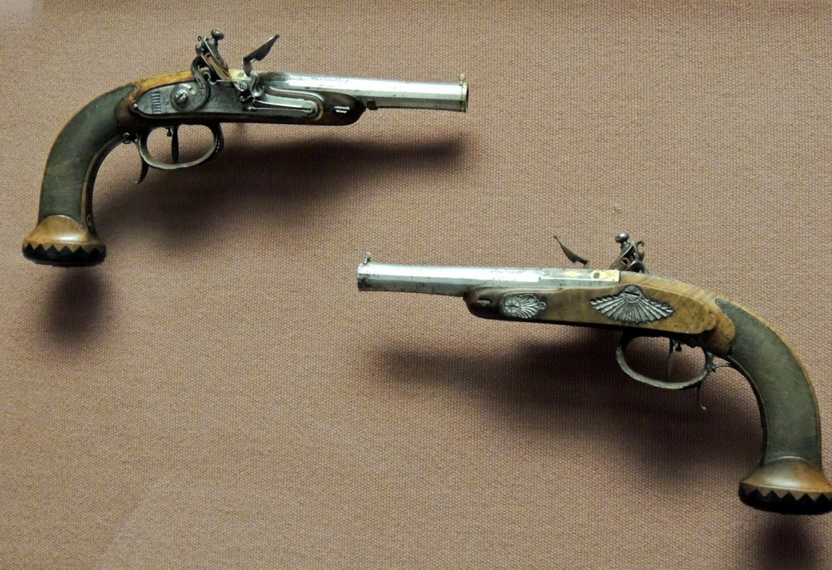 Napoleon's pistols as displayed in West Point Museum, New York.