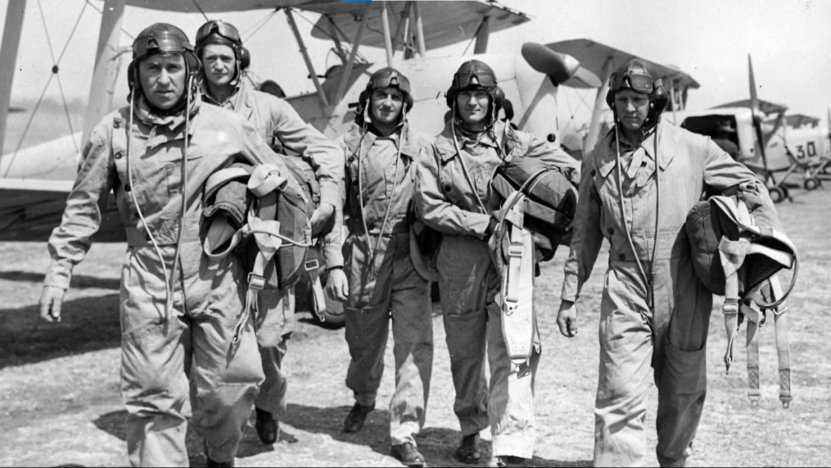 National Service Air Force recruits during flying training including John Tate National Serviceman 1951-1952