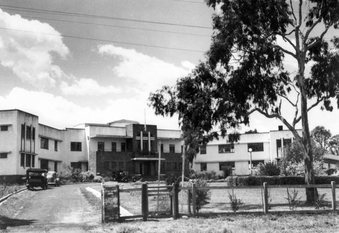 The front entrance of the new Kingaroy Hospital in Queensland, June 1949