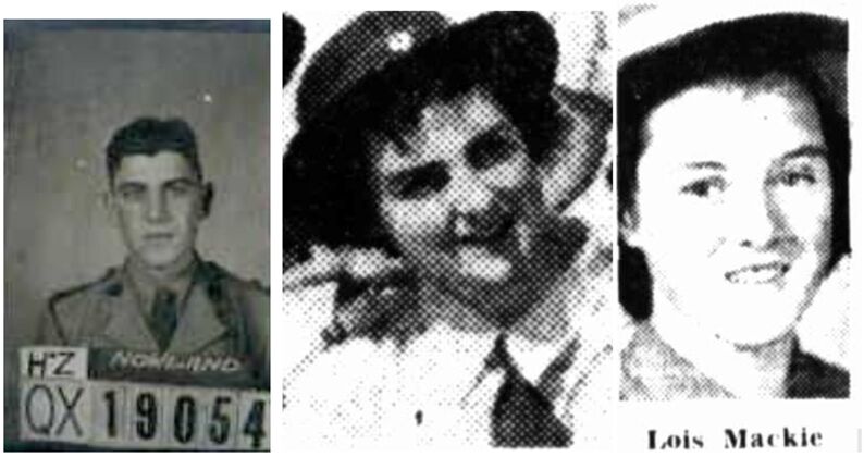 photographs of L-R Robert Harley Nowland, Davida Nowland, and Lois Mackie