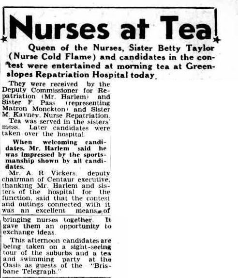 Article excerpt from the Times profiling the Nurses at Tea event.