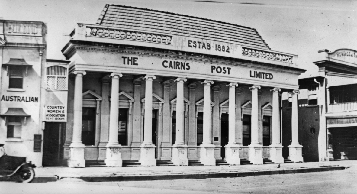 Offices of the Cairns Post newspaper, ca. 1930. 