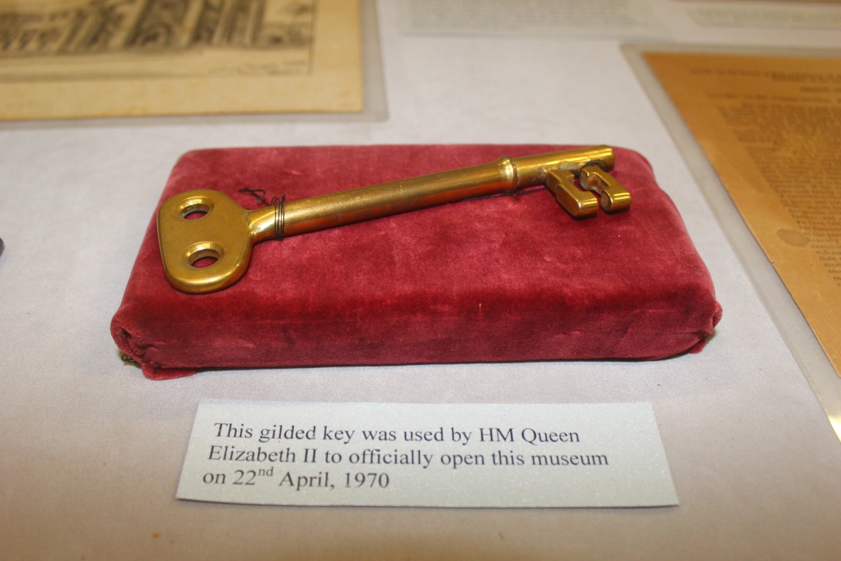 The official key used to re-open the James Cook Museum on 22 April 1970 is on display in the Cooktown Museum 