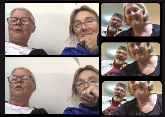 Screen snaps of Facebook group meetings