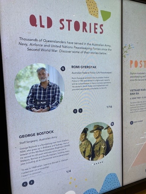 Digital Stories Screen Post WWII Gallery, Anzac Square