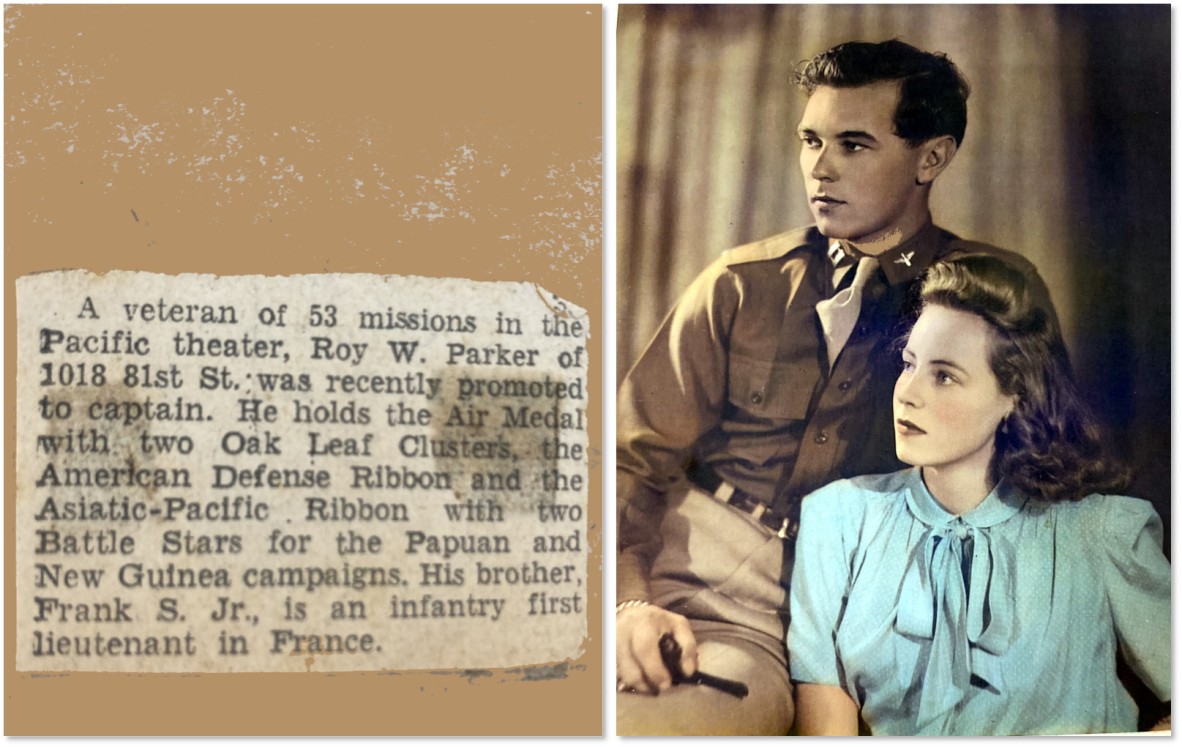 Newspaper clipping with Roy and Pearl Parker