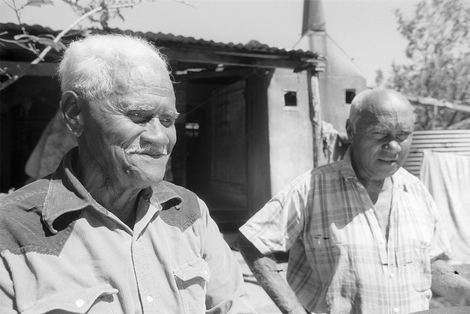 Percy and Roy Mooney outside their house in Habana near Mackay Queensland