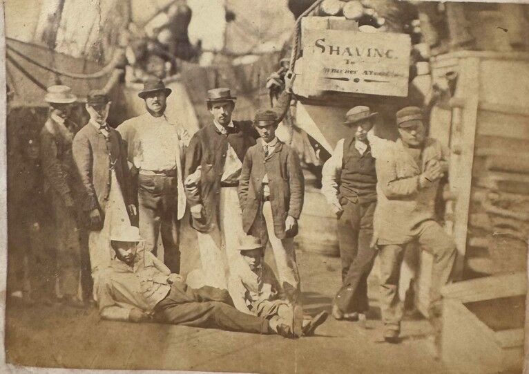 Shaving Ceremony aboard the Essex, 1864.