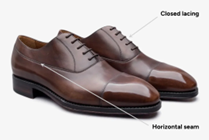 The Balmoral [Bal.] is a refinement of the Blutcher but more formal with closed lacing.  The boot also features a distinct upper and lower portion, a low heel and a rounded toe.