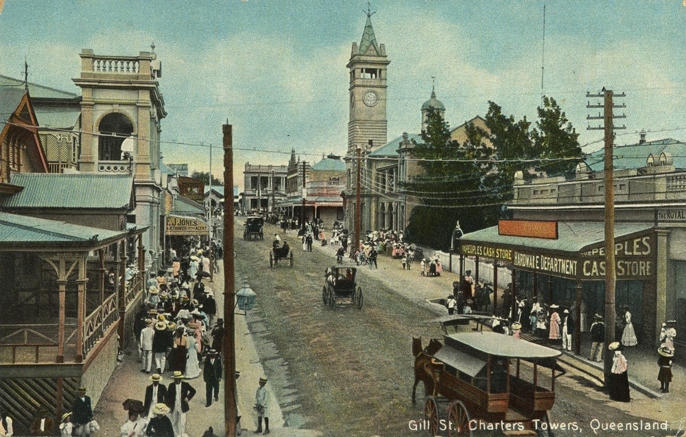 Post Office clock tower in Gill Street Charters Towers ca 1906