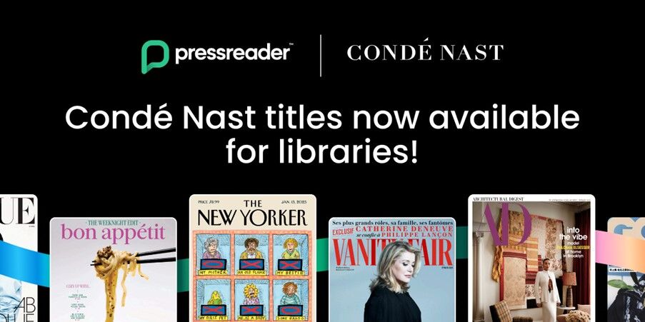 Covers of Conde Nast titles available for libraries on PressReader