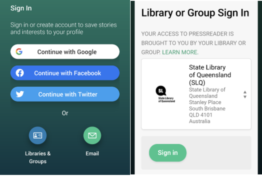 PressReader app on an Android device