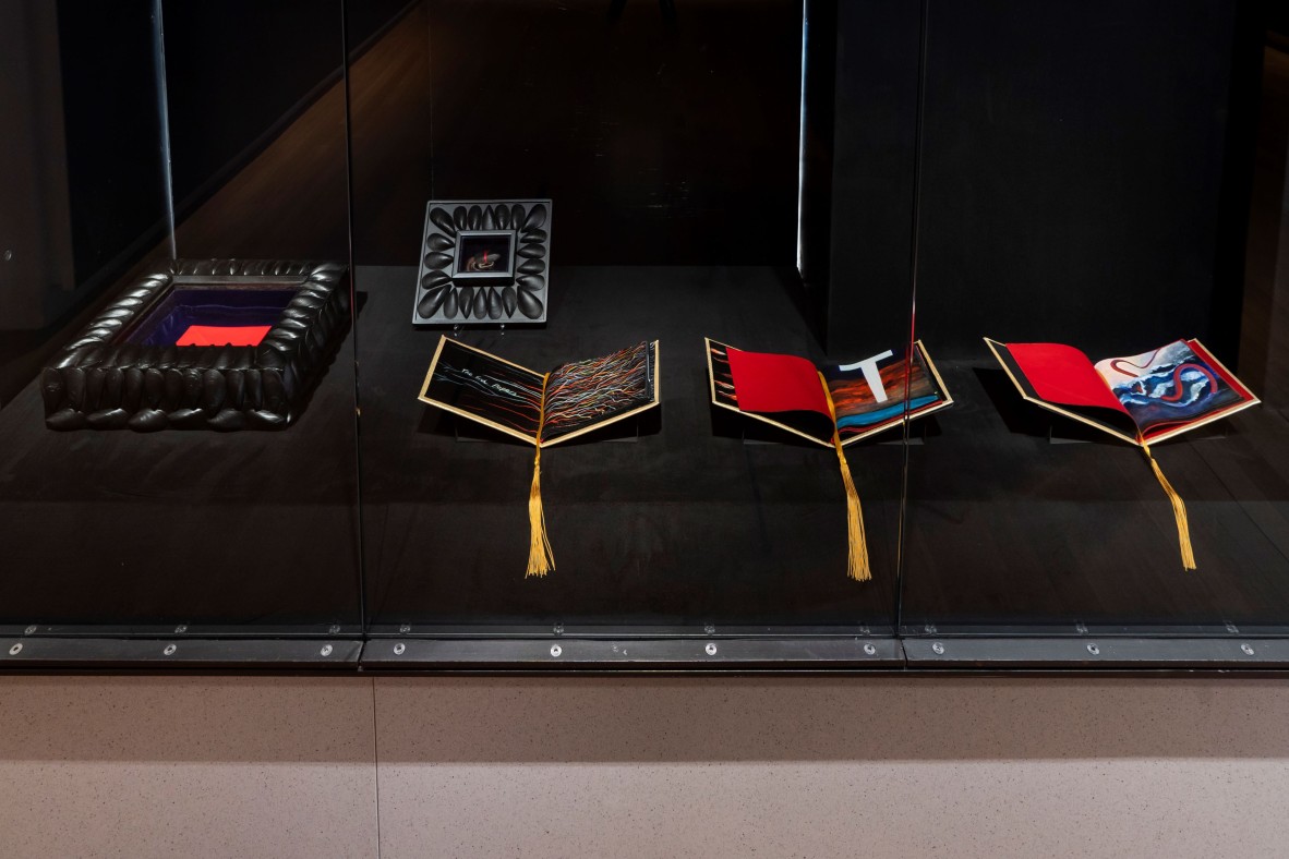 Artist book on display at QUT Art Museum.