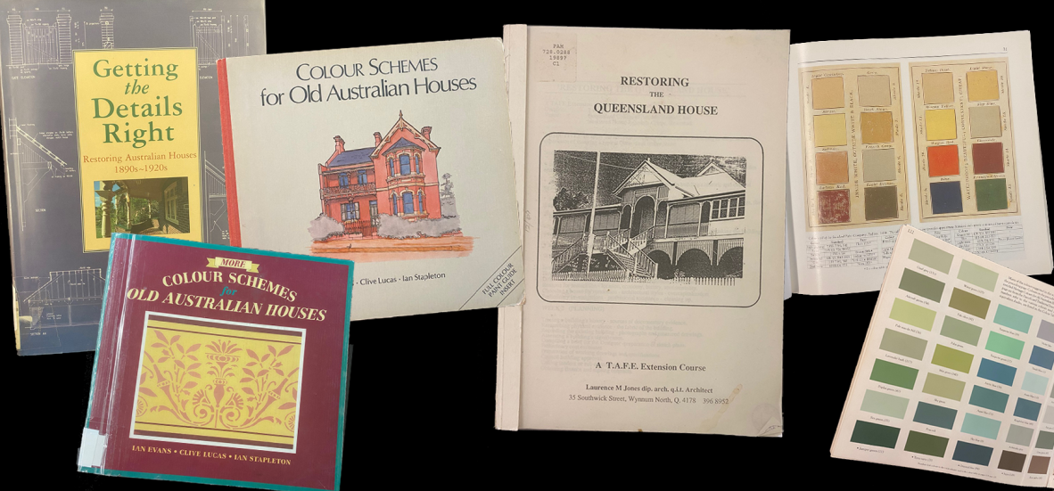 Composite image of books used as reference in the workshop