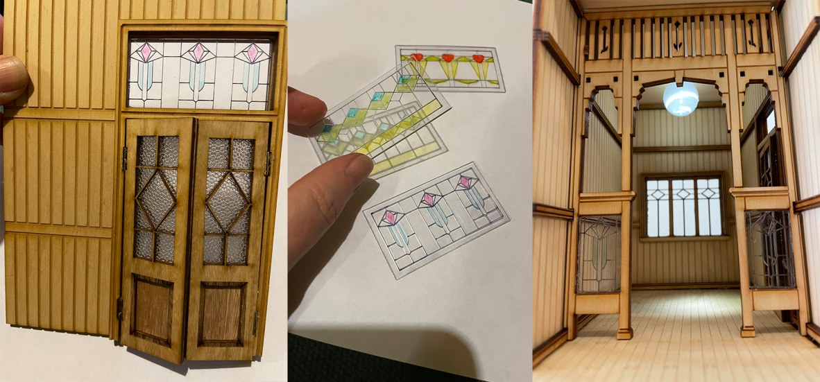 A photo composite of 3 imafes showing detial of miniature Queensland architecture 
