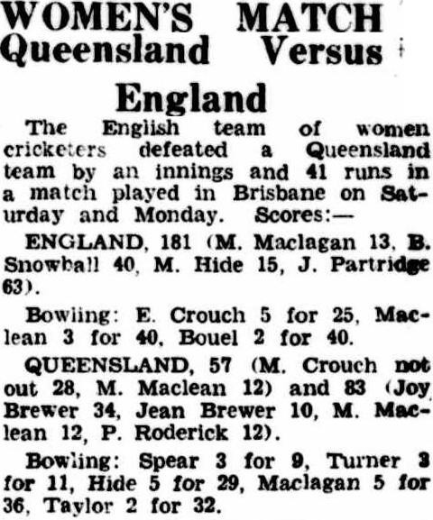 WOMEN'S MATCH (1934, December 27). The Queenslander (Brisbane, Qld. : 1866 - 1939), p. 47