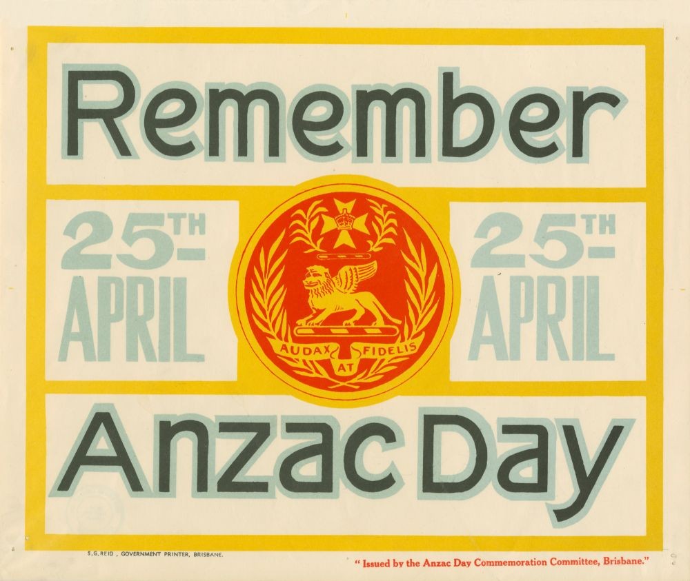 Remember Anzac Day 25th April poster ca1950