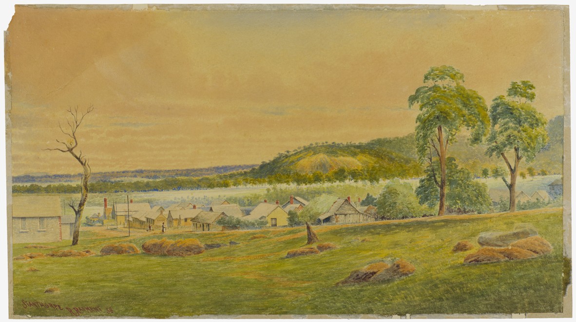 Watercolour painting of Stanthorpe, Queensland in 1888.