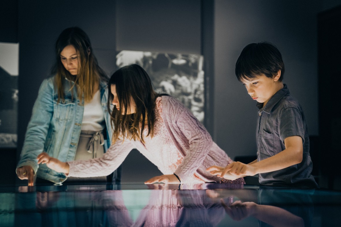 Visitors in the World War II Gallery at Anzac Square