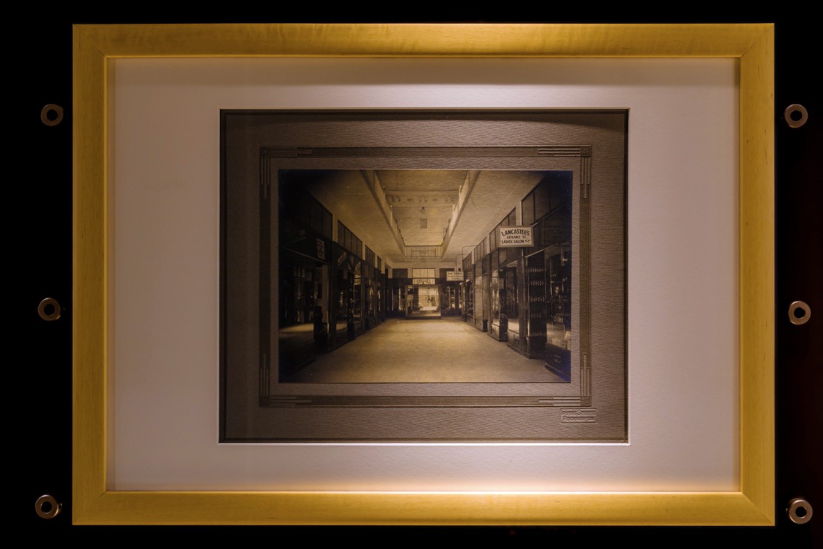 Framed old photo of the Royal Arcade in Rockhampton