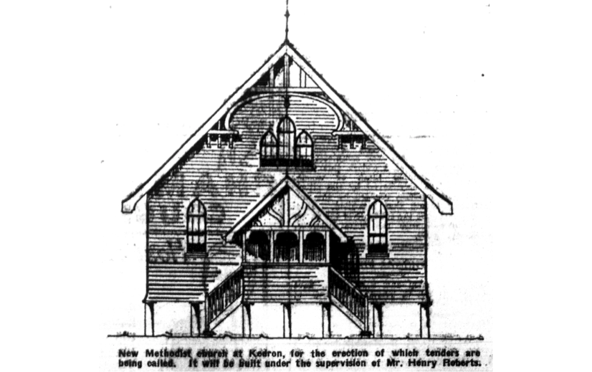 Drawing of Methodist Church Kedron 1926