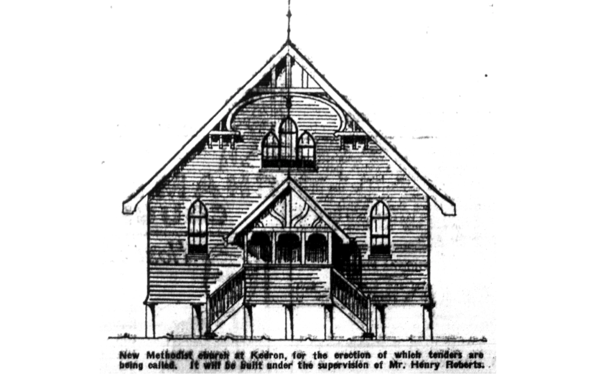 Drawing of Methodist Church, Kedron, 1926