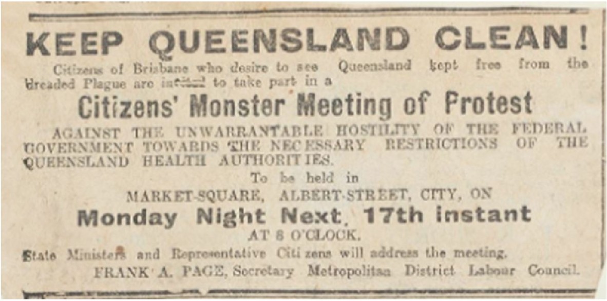 Photo of newspaper advertisement to Keep Queensland clean