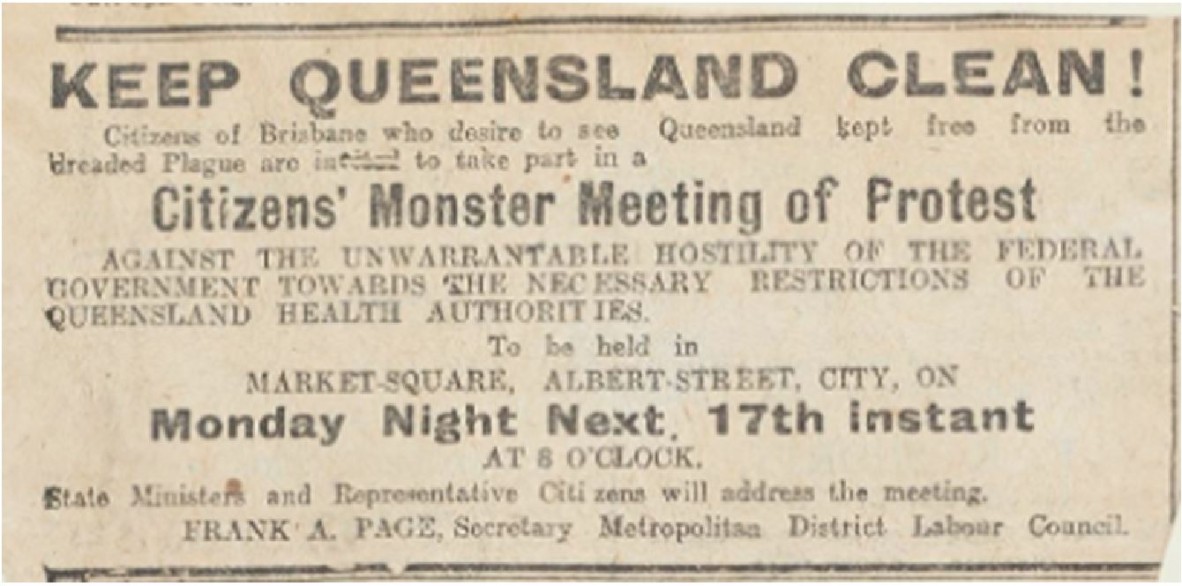 Photo of newspaper advertisement to "Keep Queensland clean!"