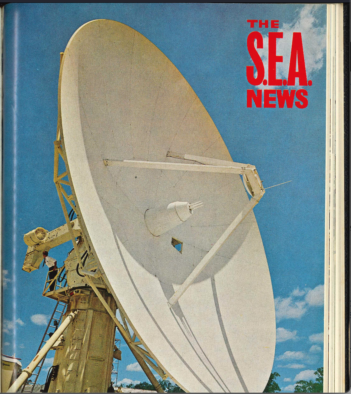 The SEA newletter April 1967 edition cover showing the Cooby Creek dish 