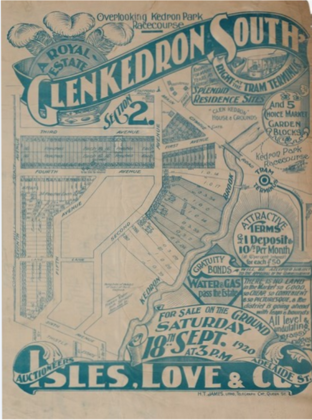 Real estate map of Glenkedron Section No 3 1920