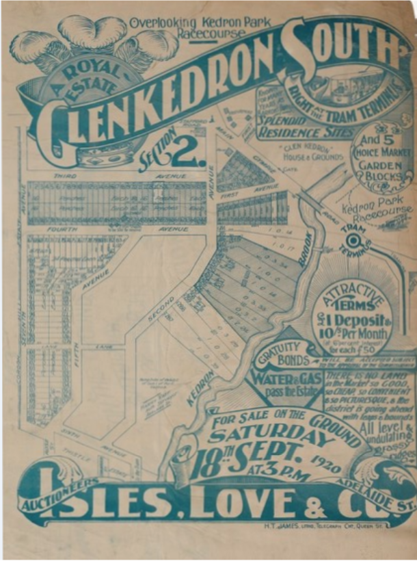 Real estate map of Glenkedron Section No 3, 1920