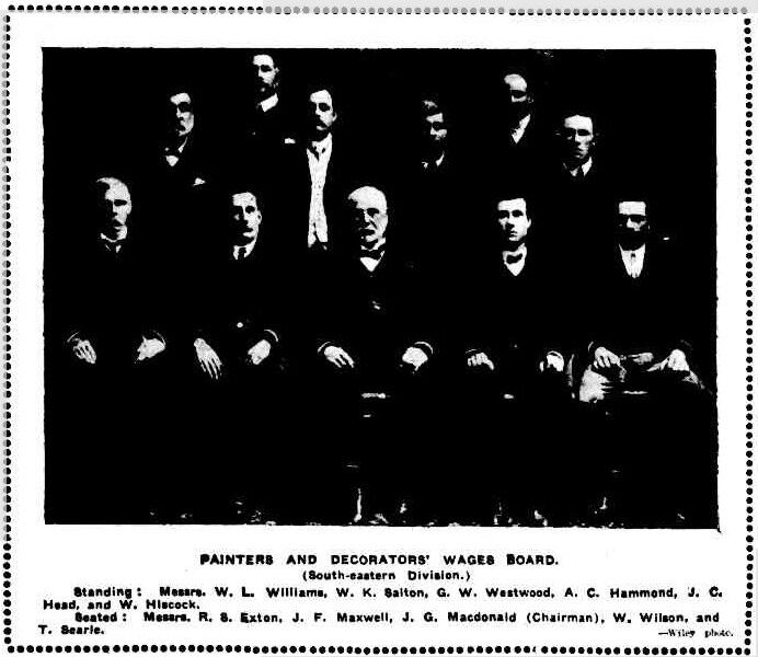 William King Salton at Painters and Decorators’ Wages Board meeting, Helidon.