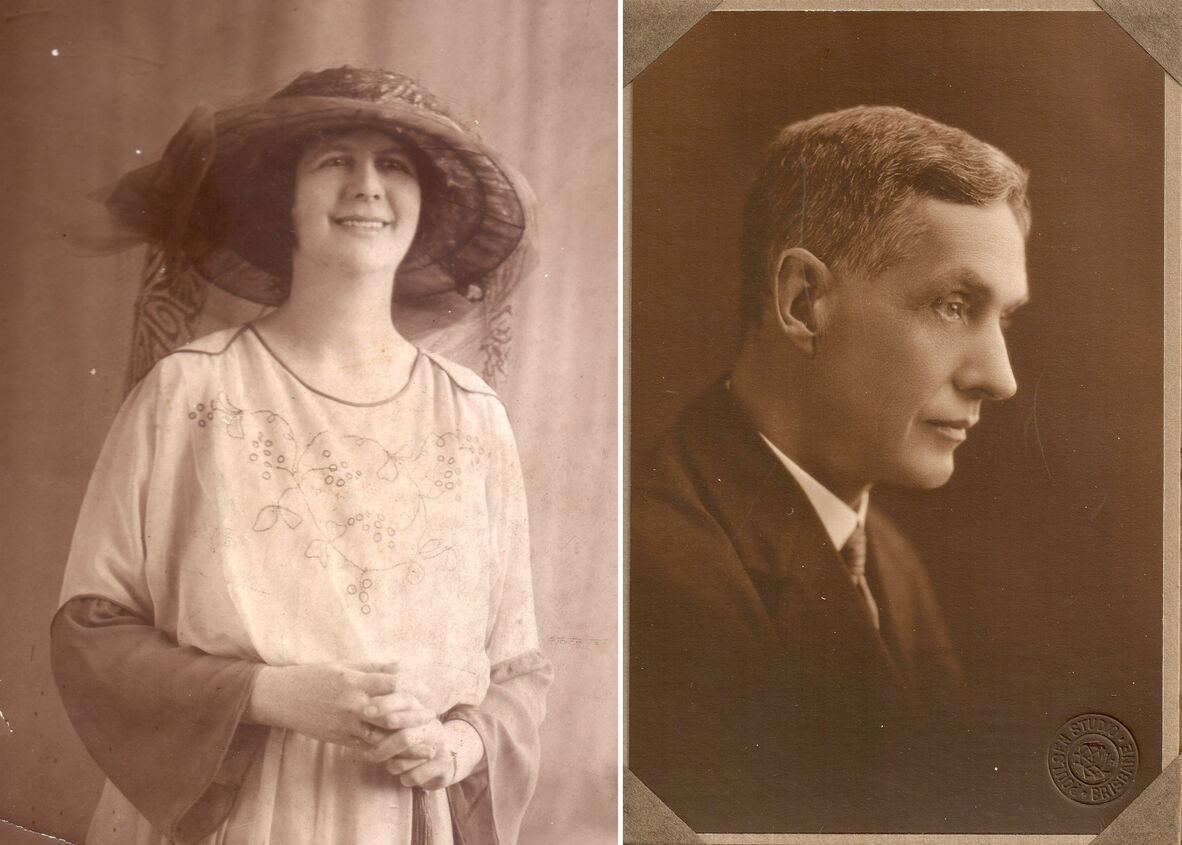 Barbara Sisley & Professor J.J. Stable, founders of Brisbane Repertory Theatre Society