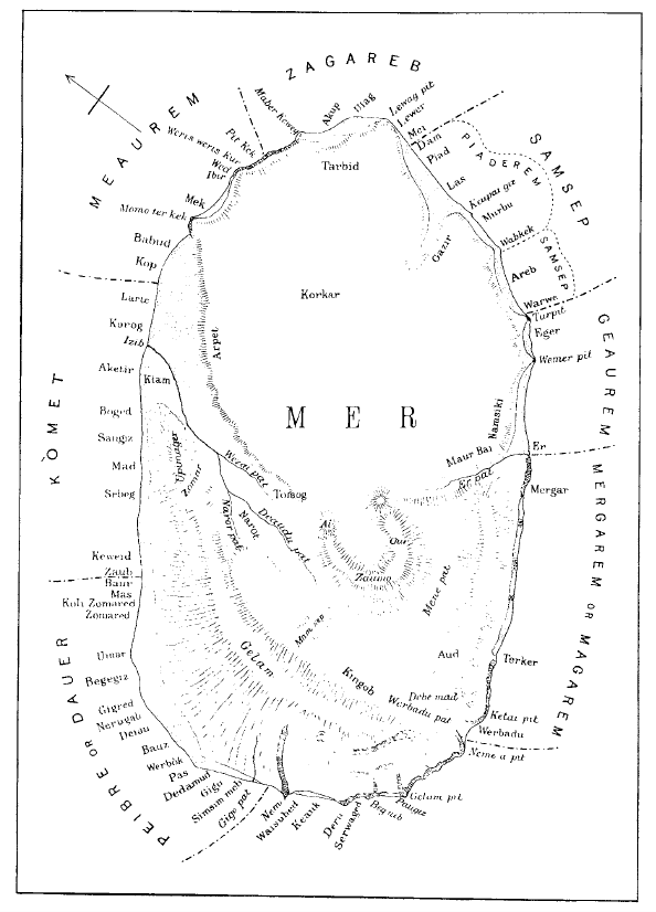 Sketch map of the island of Mer, Haddon.