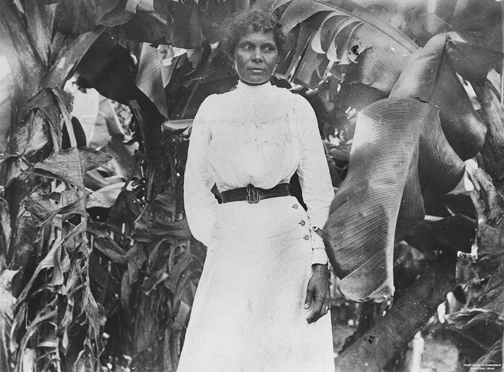 South Sea Islander woman at Farnborough ca 1895 Negative number 3680