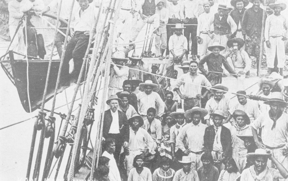 South Sea Islanders arriving by ship in Bundaberg Queensland Negative number 18058