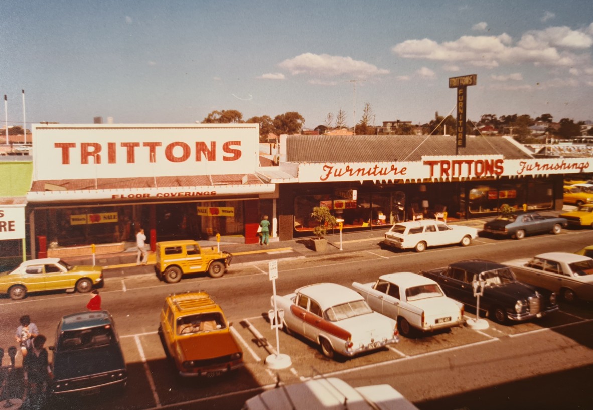 Coloured photograph of Trittons Store, Nerang Street Southport, 1970s. Photo courtesy of Ken Tritton 