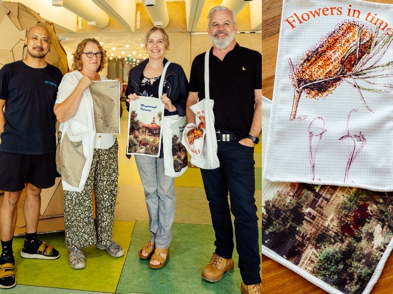 participants with their final tea towel