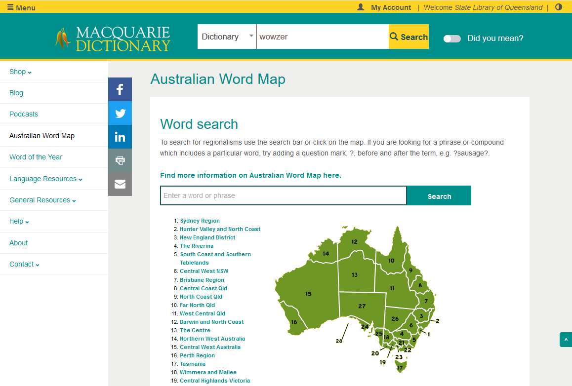 The Macquarie Dictionary Online  word search