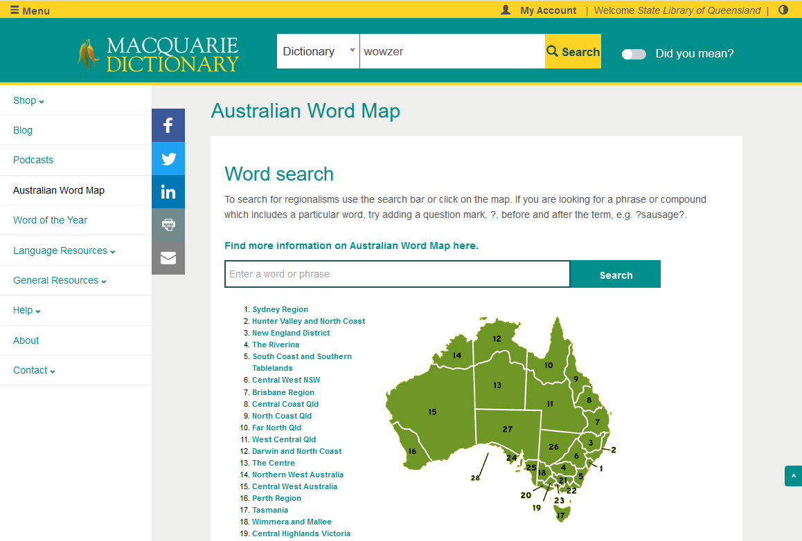 The Macquarie Dictionary Online – word search