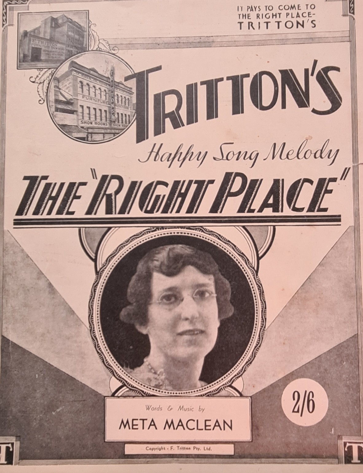 Sheet Music ‘The Right Place’, by Meta Maclean.
