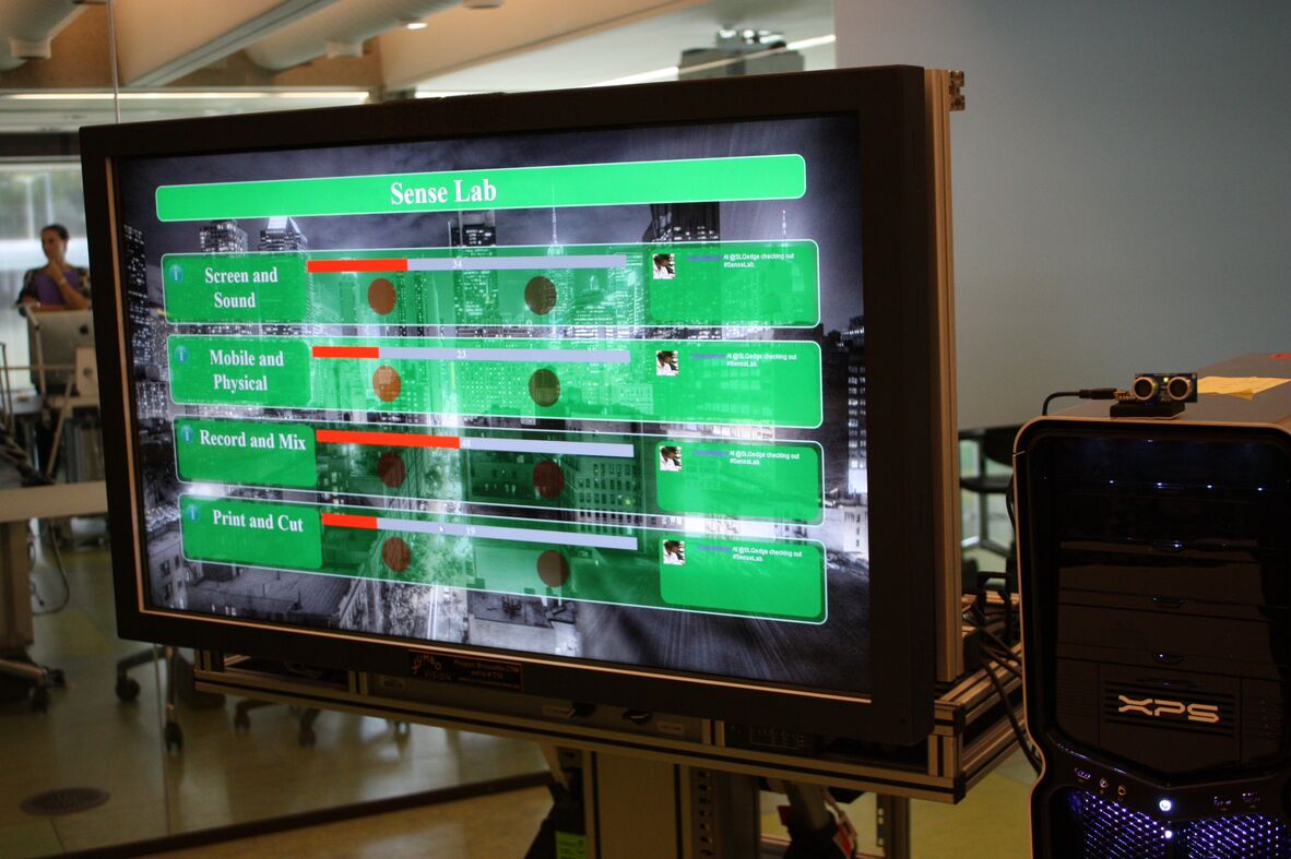The Edge 2010 lab names on a screen